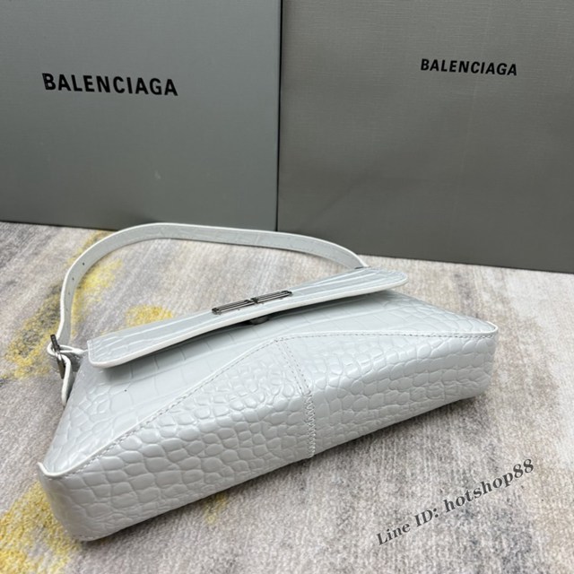 Balenciaga專櫃2022爆款XX系列腋下包 巴黎世家鱷魚白肩背女包 fyj1259